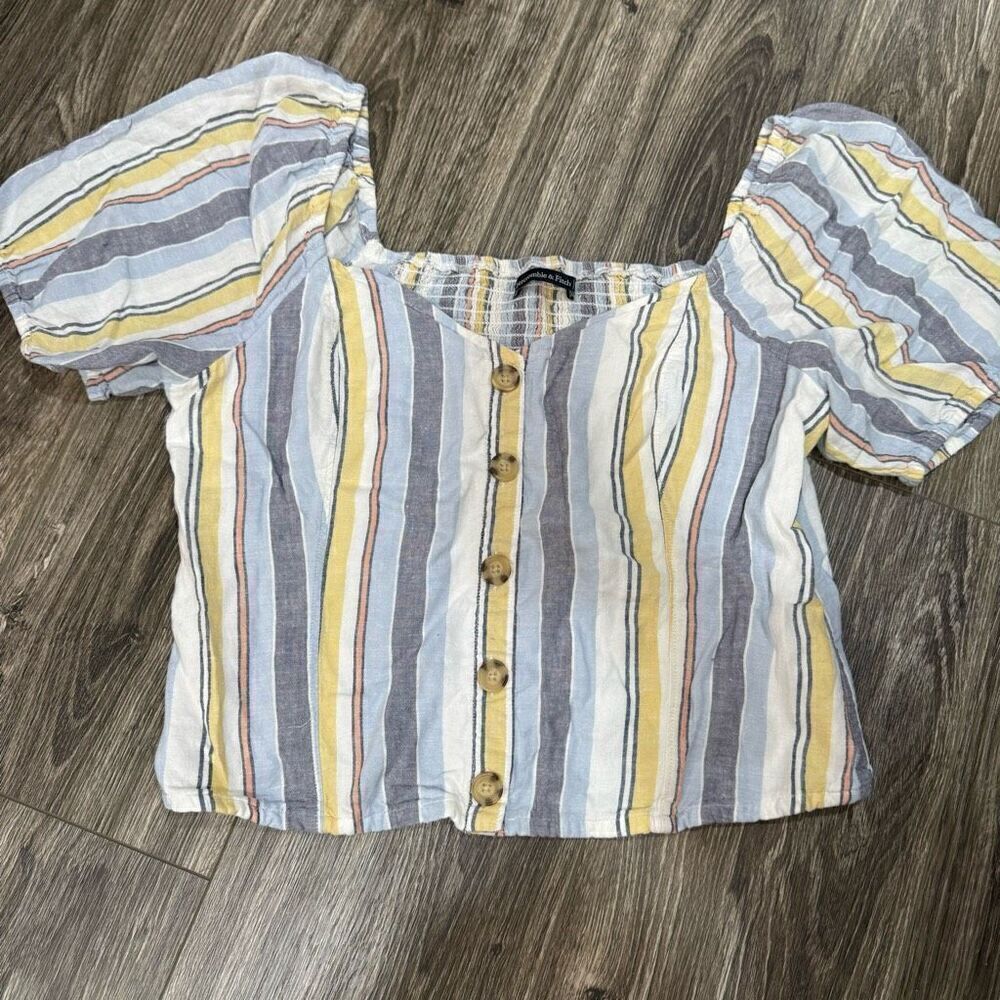 Abercrombie & Fitch striped linen Blouse